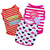 KUTKUT Combo of 3 Sleeveless Cotton Sweat Shirt for Puppy, Small Dog and Cat (Size: L, Chest Girth 45cm, Back Length 35cm) - kutkutstyle